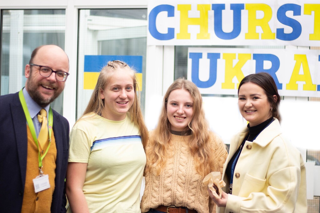 Students turn Churston blue and yellow for the day